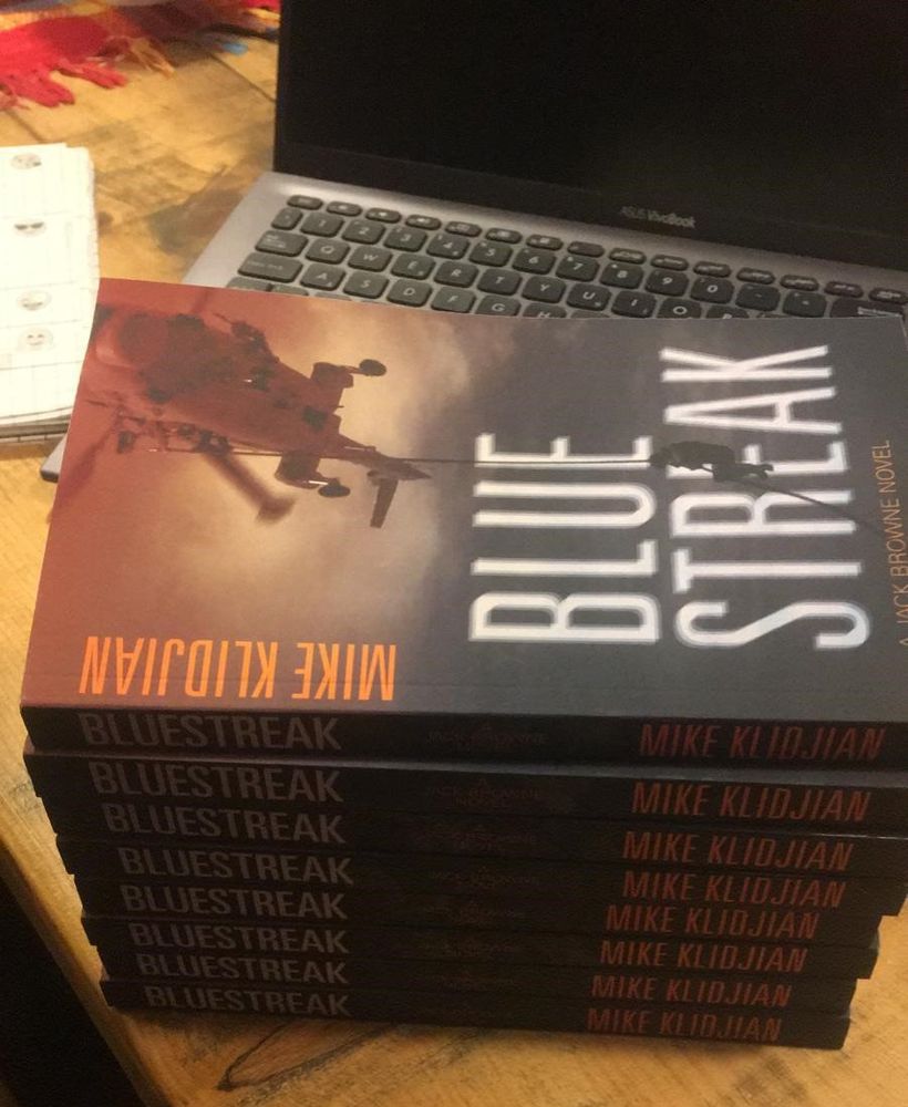 The group discussed Mike Klidjian's book Bluestreak
