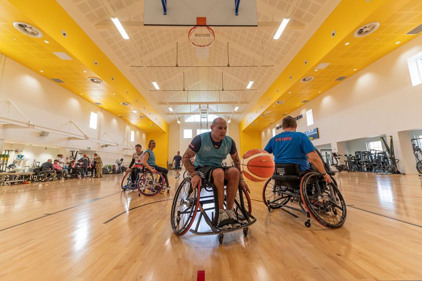 Team UK competitor Chaze Melluish trains in Wheelchair Basketba
